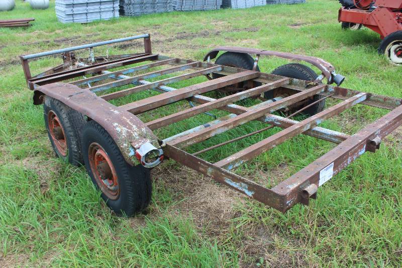 lot 71 image: Shop Built 4-Wheel 2-Axle Trailer, Needs Deck
