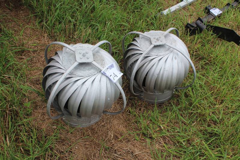 lot 74 image: Lot of (2) Vents, Roof Top, Wind Driven Building Exhaust