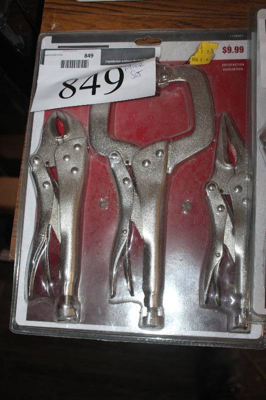 lot 849 image: 3-Piece Locking Pliers Set