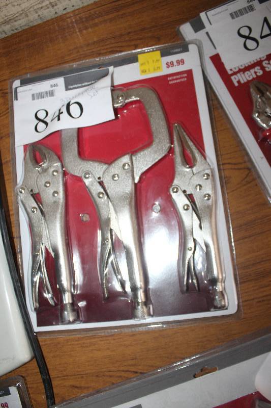 lot 846 image: 3-Piece Locking Pliers Set
