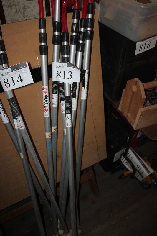 lot 813 image: Lot of (6) Zip Wall Spring Loaded Poles