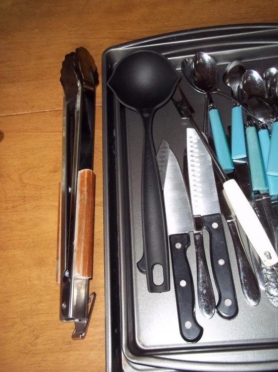 Trays with silverware and utensil