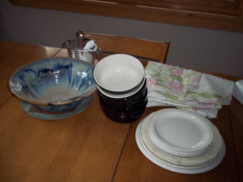 Misc Dishes, Measuring Utensils, Table Cloth