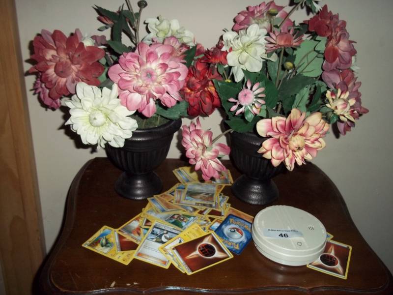 Pokemon Cards with flowers and fire detector