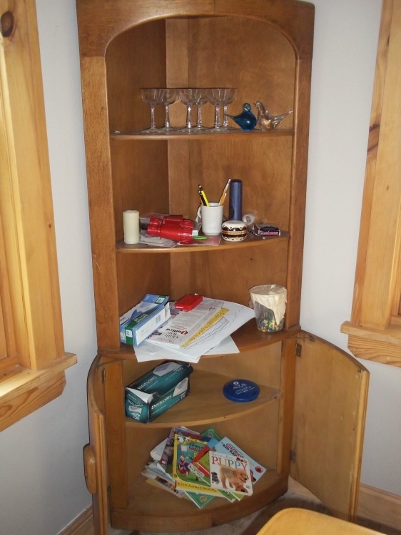 All items on corner shelf does not include shelf