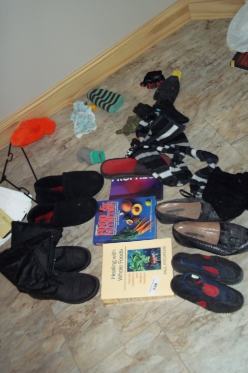 Shoe and book assortment