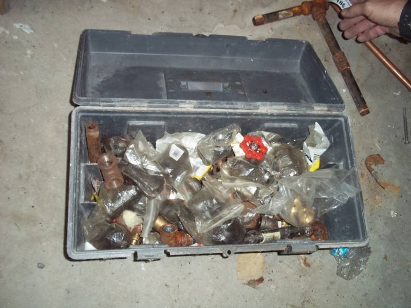 Tool Box with plumbing supplies