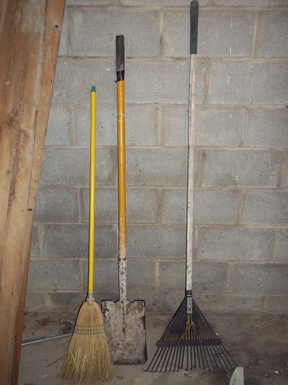 Broom, Shovel, and rake