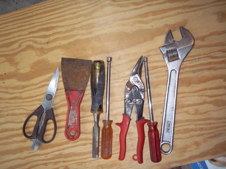 Scissor, nut drivers, crescent wrench