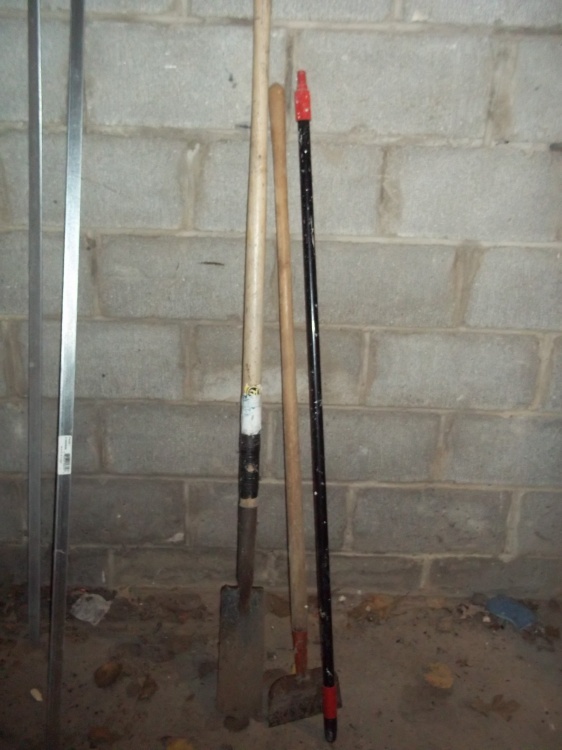 Shovel, scraper and handle