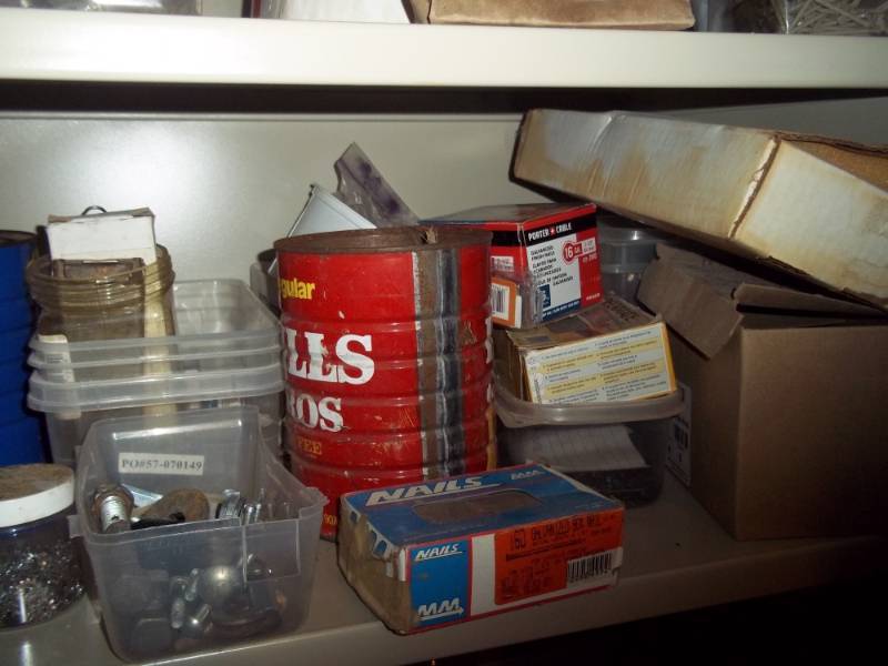 Hardware with boxes of screws and nails