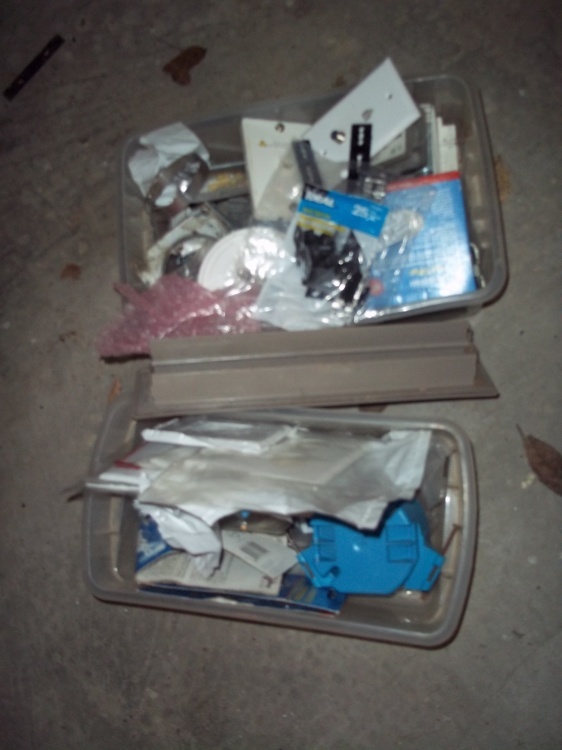 2 bins of electrical parts
