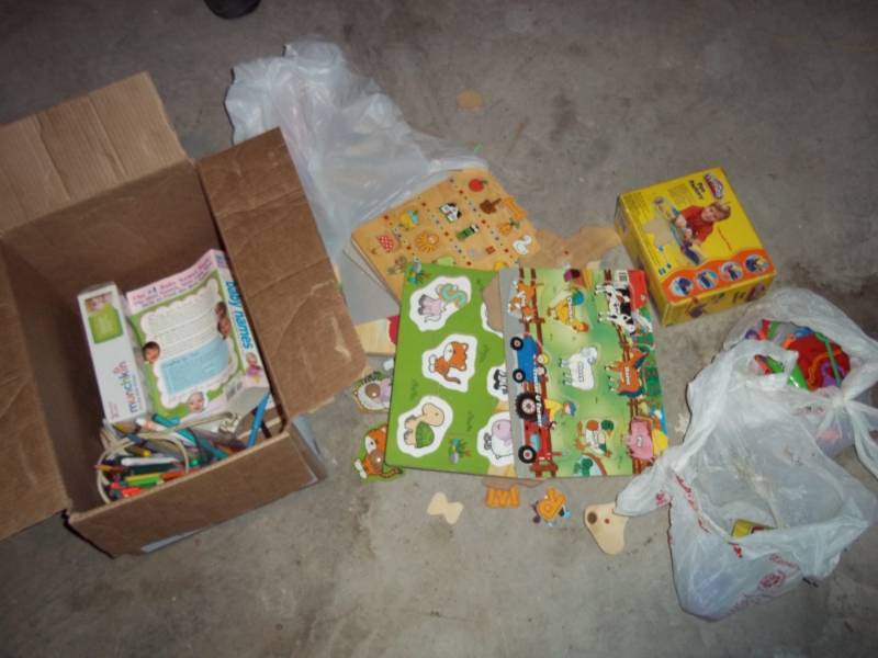Kids puzzles and play dough