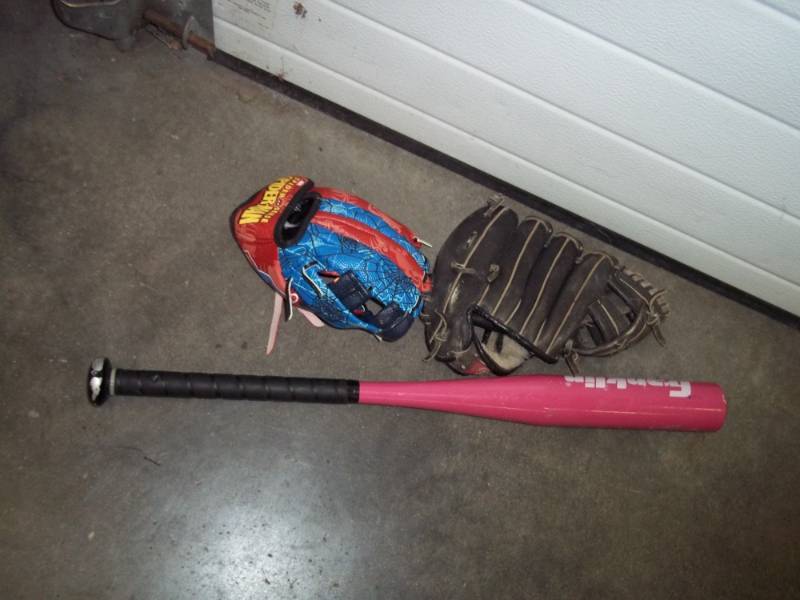 1 bat and 2 gloves