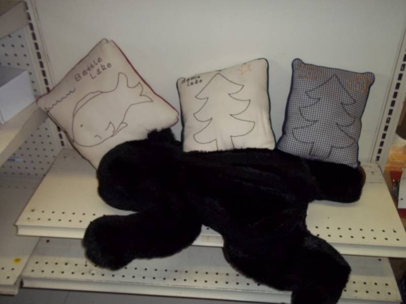 Pillows and a bear