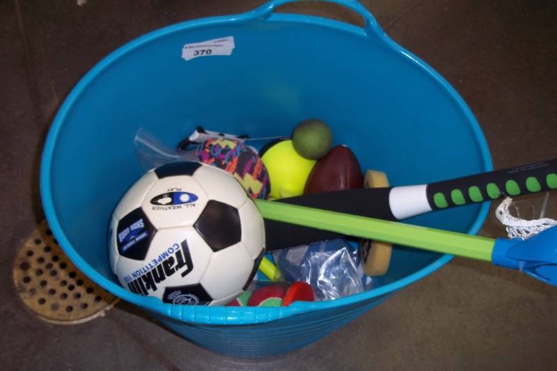 Tote of kids sports balls
