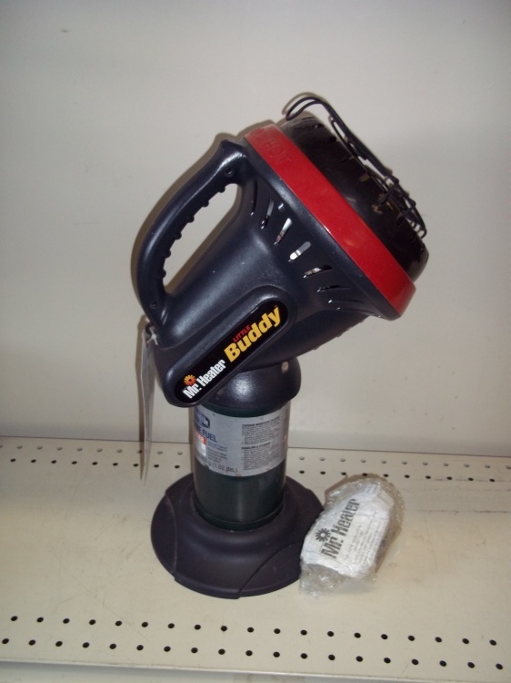lot 1 image: Mr. Heater Little Buddy with extra filter