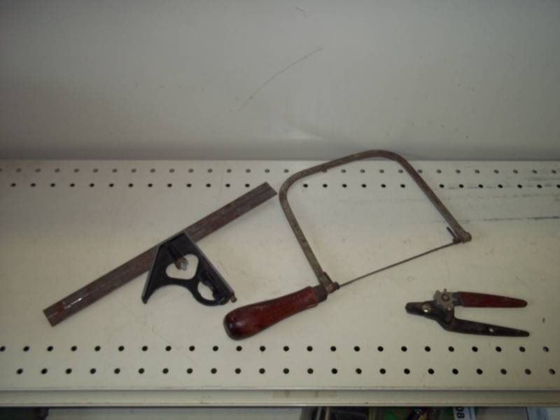 lot 20 image: Square, Coping Saw and Wire Stripper