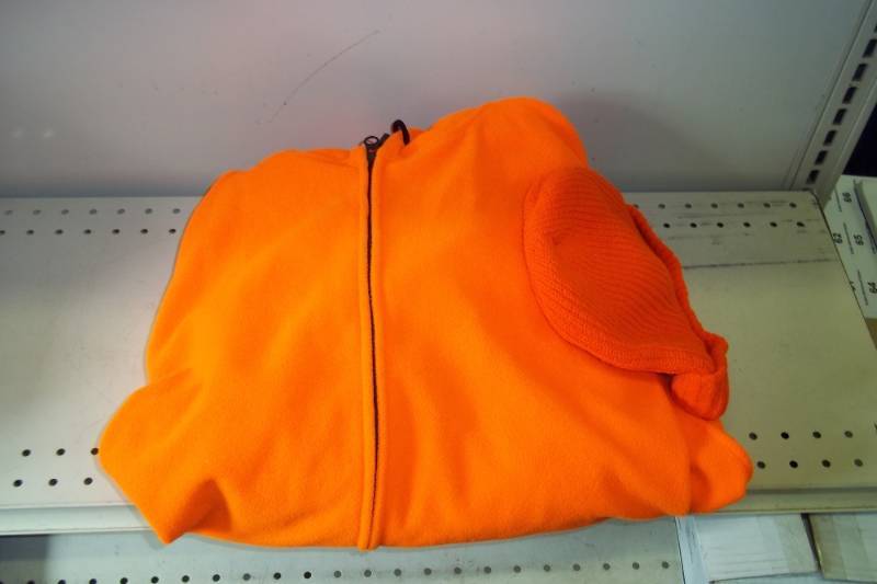 lot 51 image: 2 XL Blaze Orange Hooded Sweatshirt with stocking cap
