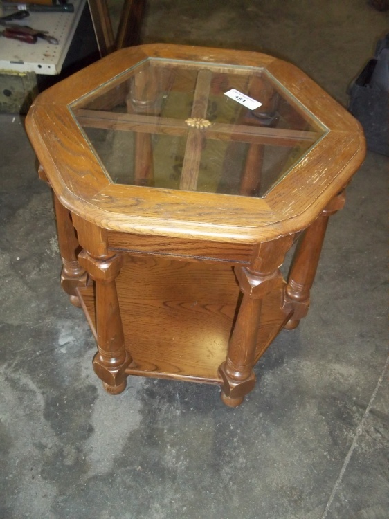 lot 151 image: End Table with Glass top