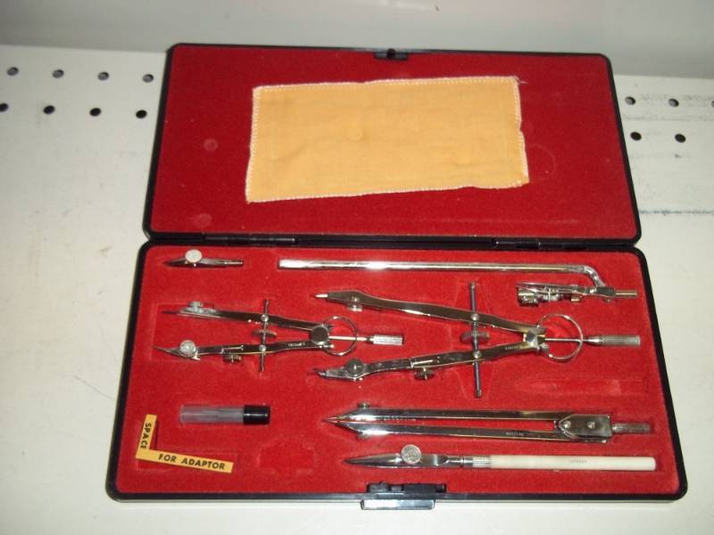 lot 185 image: dietzgen protractors with case