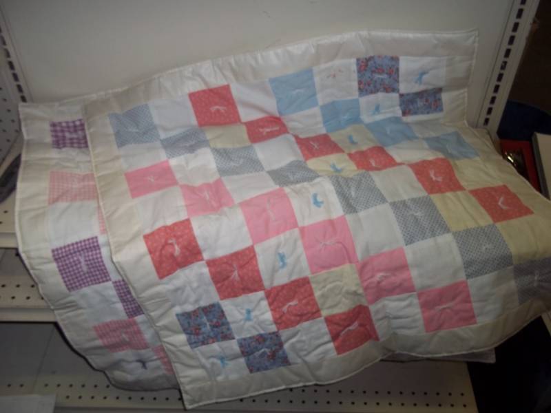 lot 241 image: 2 patchwork baby quilts
