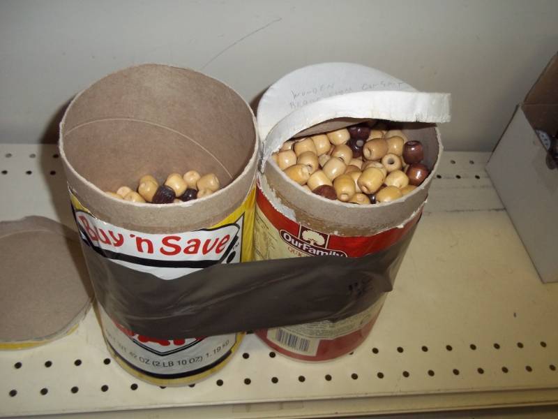 lot 250 image: 2 containers of wood beads