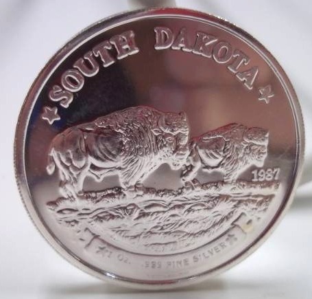 1 oz. .999 Fine Silver South Dakota