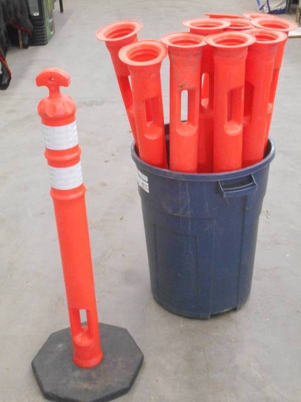 lot 56 image: Lot Of (12) Safety Cones With Weigh...