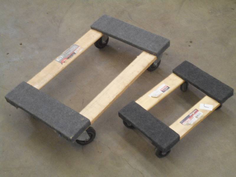 lot 115 image: (2) Carpeted Floor Dollies ...