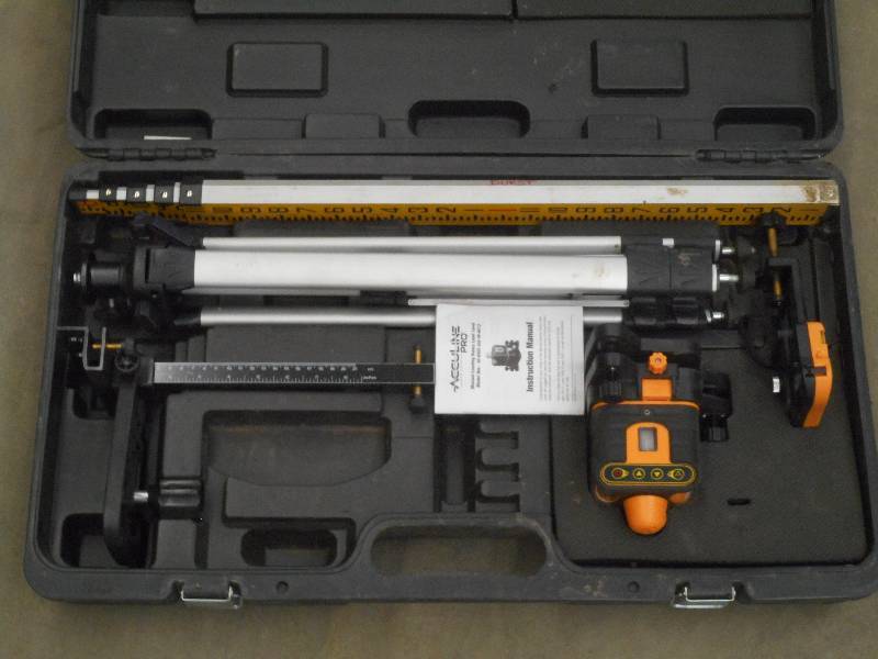 lot 125 image: AccuLine Pro Rotary Laser Level Set...