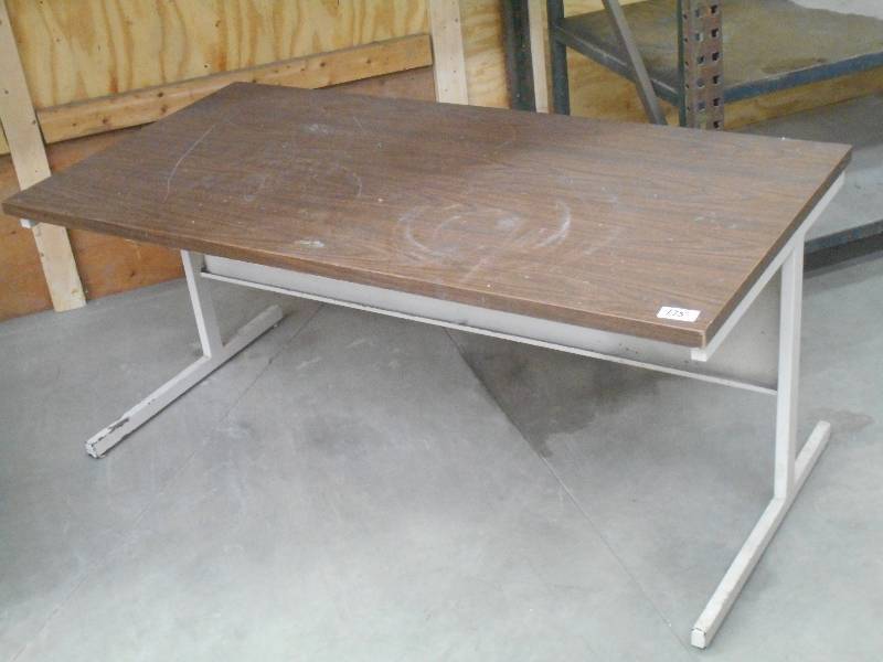 lot 135 image: 5ft Steel-Framed DeskWork Table ...