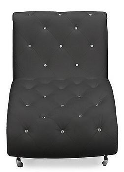 Pease Black Faux Leather Chaise Lounge