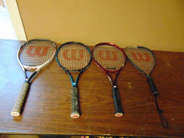 (3) Tennis and (1) Raquetball Racket