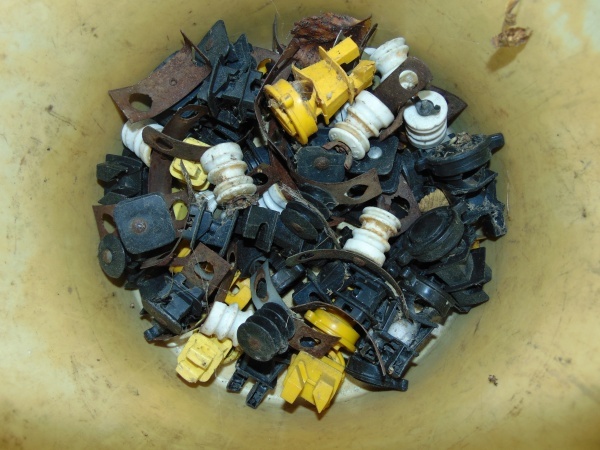 Pail of Electric Fence Insulators