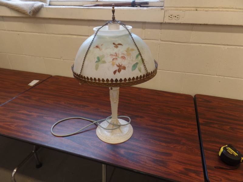 Vintage Glass Shade Lamp