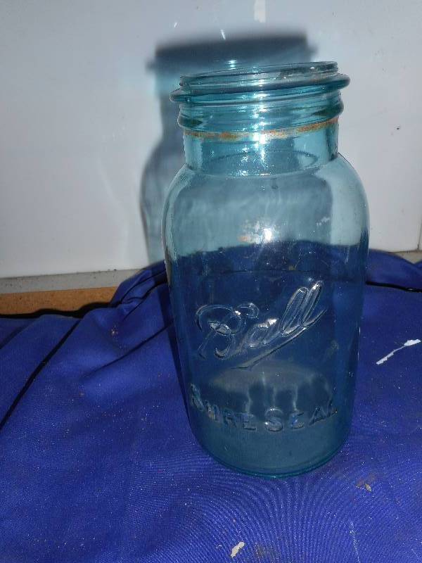 VINTAGE GREEN NUMBER 4 BALL JAR