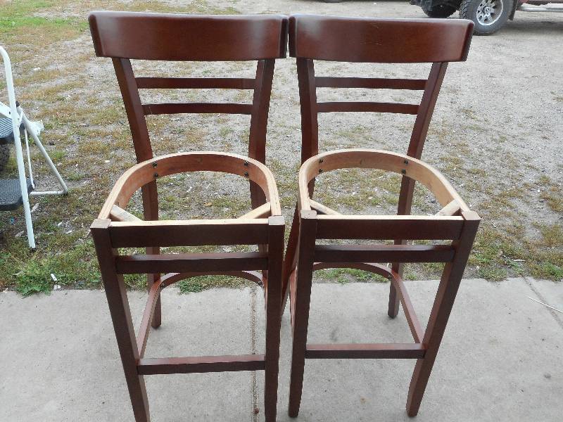 2 WOODEN BAR STOOLS