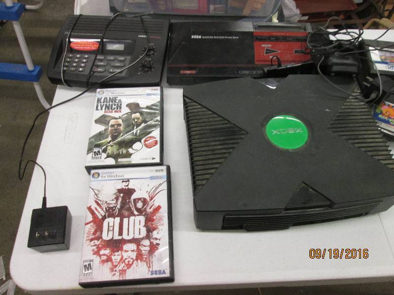 lot 44 image: x box, uniden scanner, sega master ...