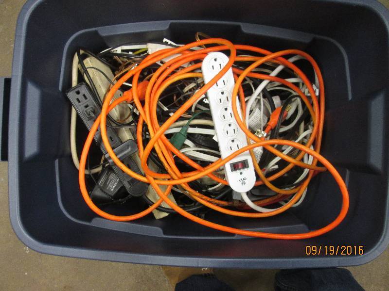 lot 46 image: 18 gallon tote 34 full of misc. co...