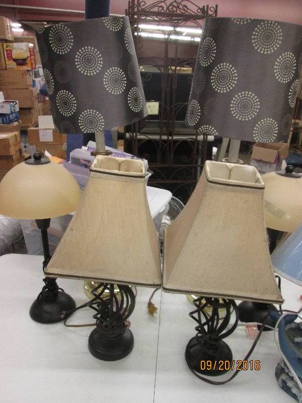 lot 91 image: lot of 7 lamps 1 has dolphins on th...