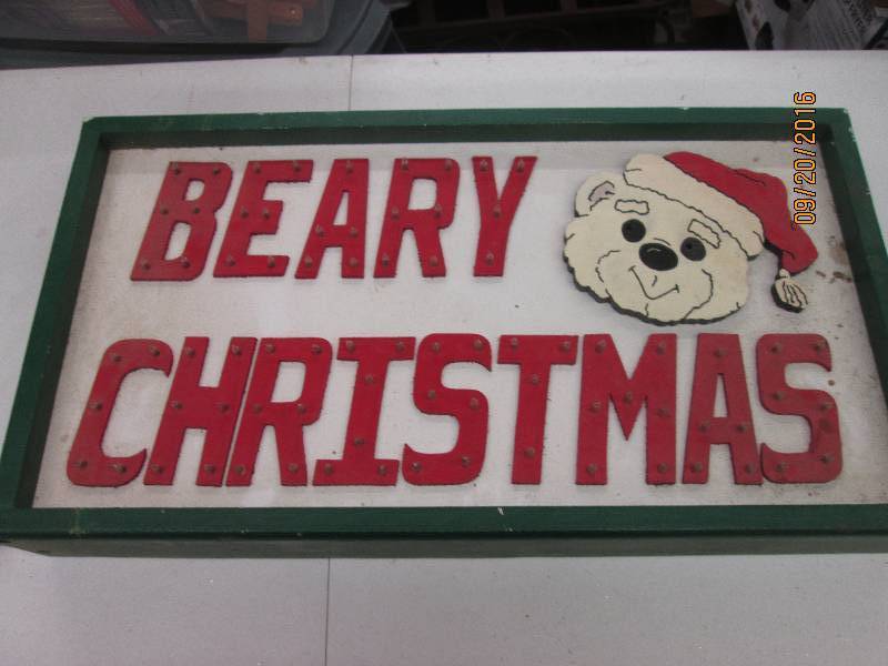 lot 124 image: lighted wood berry christmas sign ...