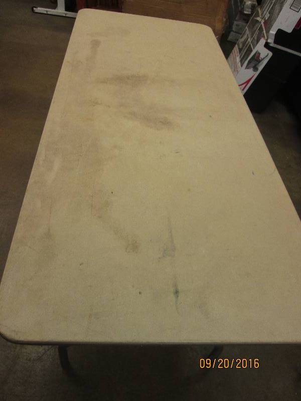 lot 133 image: table 72 long X 32 wide has foldi...