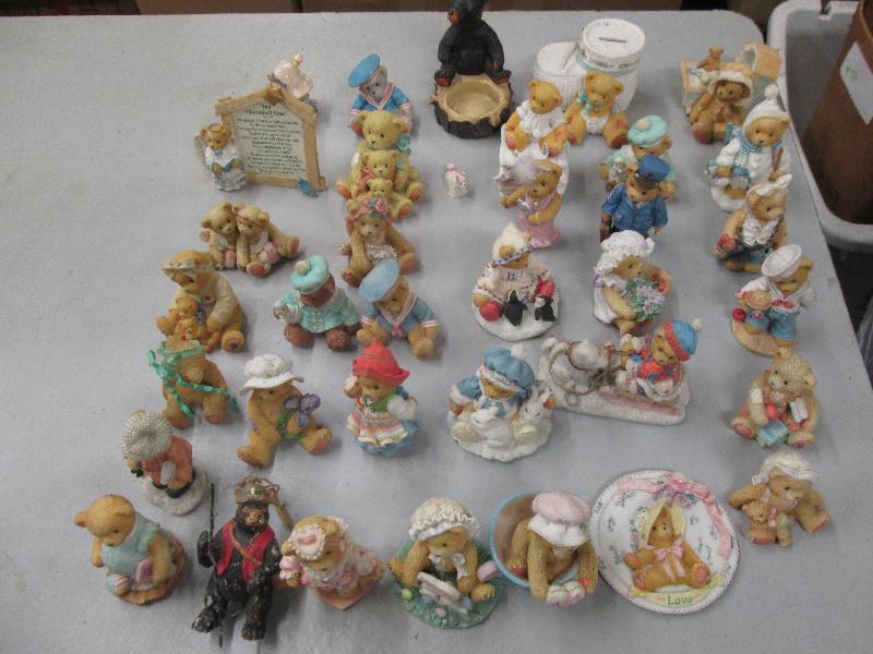 lot 220 image: 36 pc figurine lot of teddy bears ...