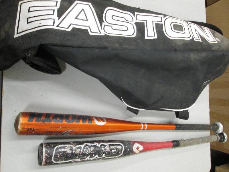 lot 224 image: 2 baseball bats and easton bat bag ...