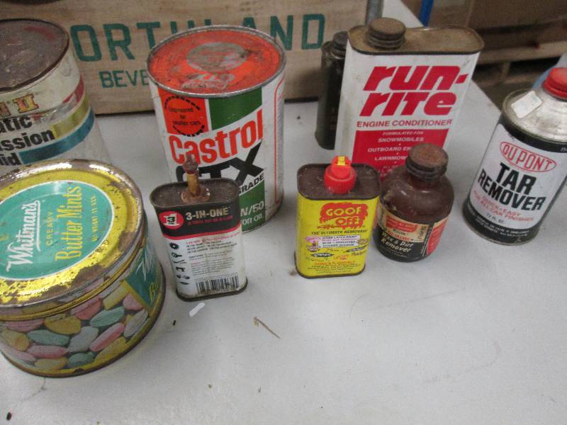 lot 230 image: a bunch of old cans and a old north...