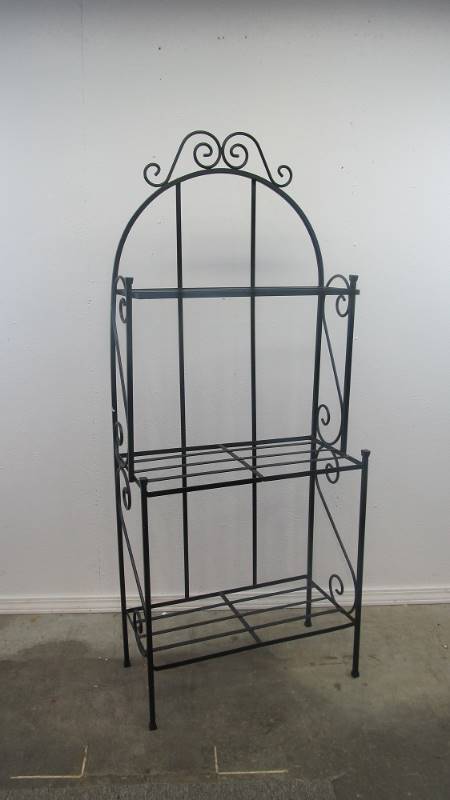 lot 6 image: Ornate Metal Bakers Rack