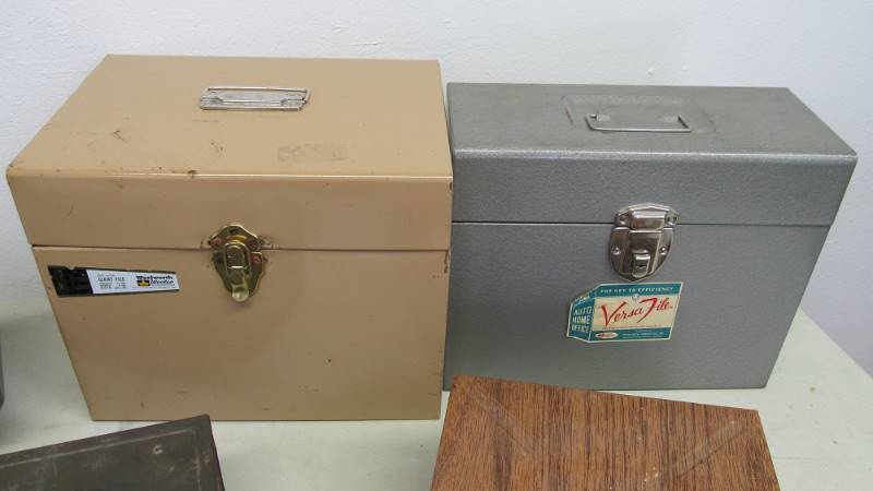 lot 59 image: Large Lot of Vintage Metal File Boxes