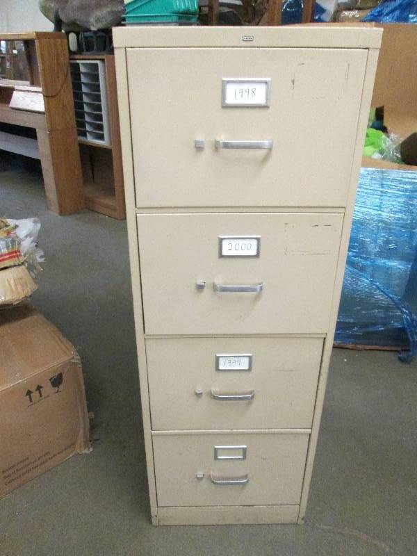 lot 22 image: 4 drawer filing cabinet all drawers...