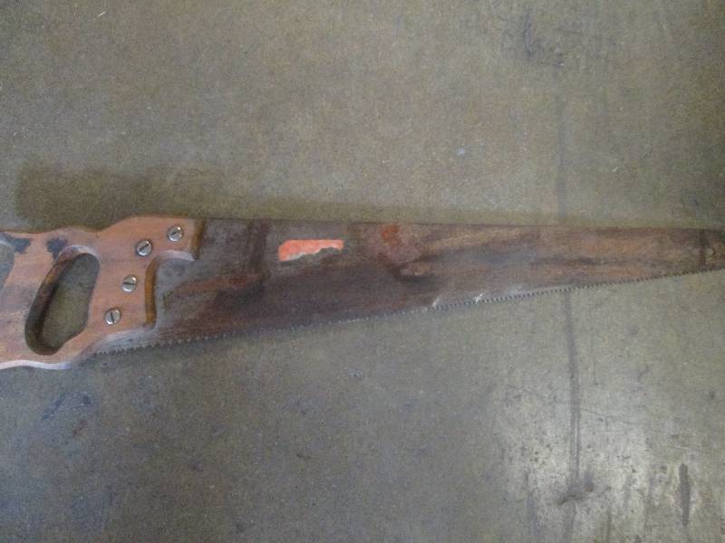 lot 45 image: wood handle saw 25-12 long...